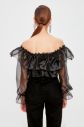 Trendyol Black Carmen Collar Organza Blouse galéria