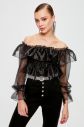 Trendyol Black Carmen Collar Organza Blouse galéria