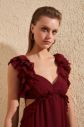 Trendyol Burgundy Shoulder Detailed Evening Dress & Graduation Dress galéria