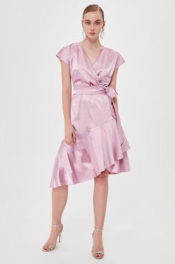 Trendyol Lila Belt Flywheel Detailed Dress