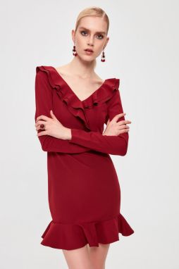 Trendyol Burgundy Flywheel Dress