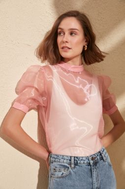 Trendyol Pink Organza Blouse