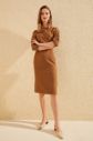 Trendyol Brown Kayak Collar Dress galéria
