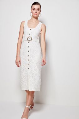 Trendyol Ekru Belt Detailed Dress