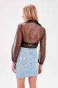 Trendyol Black Binding Detailed Organza Crop Blouse galéria