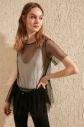 Trendyol Black Tulle Knitted Blouse galéria
