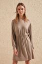 Trendyol Mink Arm Puckered Knitting Dress galéria