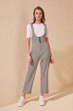 Trendyol Ekru Goose Foot Patterned Jumpsuit