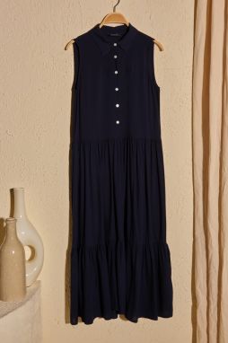 Trendyol Navy Button Detailed Dress