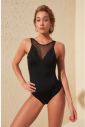 Trendyol Black Tulle Detailed Swimsuit galéria