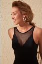 Trendyol Black Tulle Detailed Swimsuit galéria