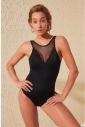 Trendyol Black Tulle Detailed Swimsuit galéria