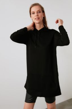 Trendyol Black Long Oversize Knitted Sweatshirt