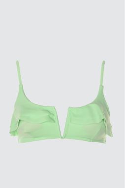 Trendyol Mint Flounce V Wire Detailed Bikini Top