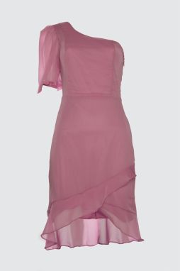 Trendyol Pink Single Sleeve Chiffon Dress