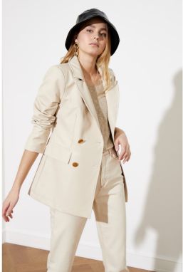 Trendyol Stone ButtonEd Sni-Leather Jacket
