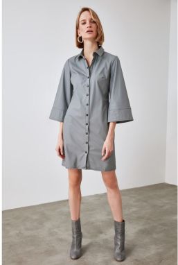 Trendyol Grey Leather Looking Dress