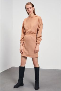 Trendyol Camel Shrapnel Knitted Dress