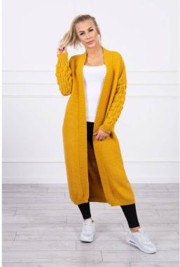 Sweater with bubbles on the sleeve mustard