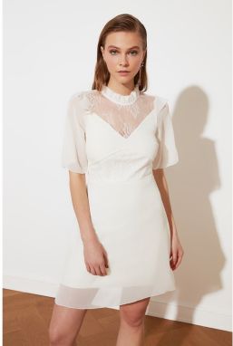 Trendyol Ecru Lace Detailed Chiffon Dress