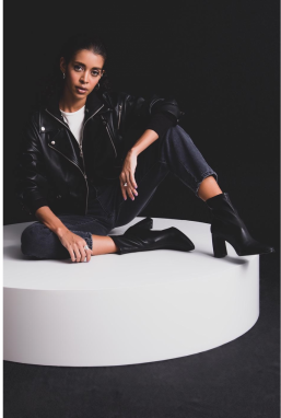 BSL Black eco leather biker jacket