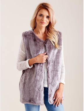 Women´s gray faux fur vest