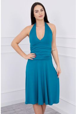 Dress with halter neck blue