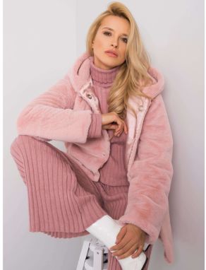 RUE PARIS Dirty pink fur coat