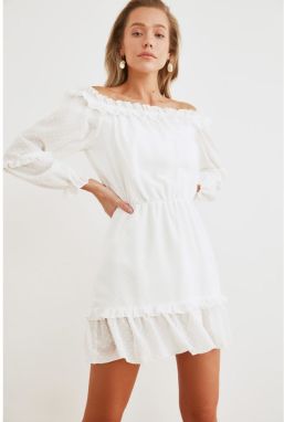 Trendyol Ecru Carmen Neck Beach Dress