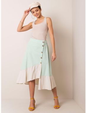 RUE PARIS Mint asymmetrical skirt