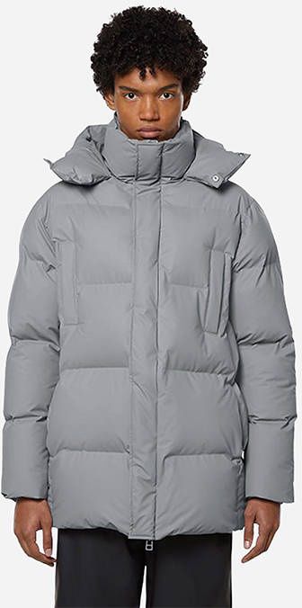 Rains Hooded Puffer Coat 1524 ROCK