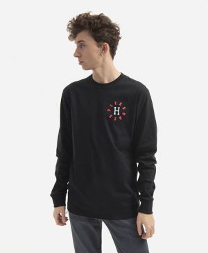 HUF x PLEASURES 12 Galaxies Longsleeve TS01799 BLACK