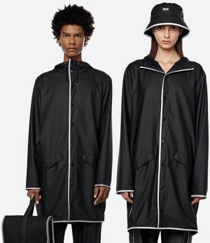 Rains Long Jacket Reflective 18540 BLACK REFLECTIVE