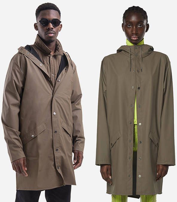 Rains Essential Long Jacket 12020 WOOD