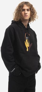 Pánska mikina Wood Wood Fred Yellow Monkey Hoodie 12235601-2493 Čierna