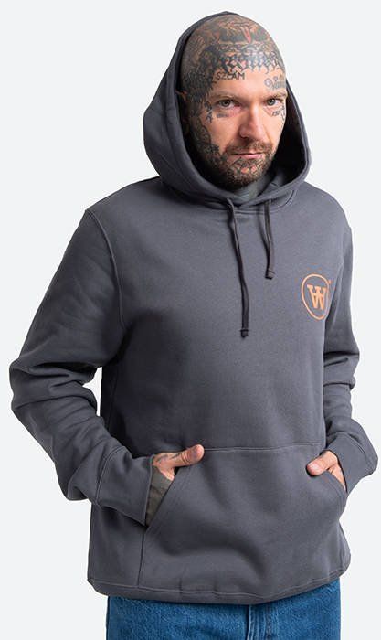 Pánska mikina Wood Wood Ian Hoodie 10135605-2424 tmavosivá
