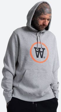 Pánska mikina Wood Wood Ian Hoodie 10135605-2424 Sivá melírovaná