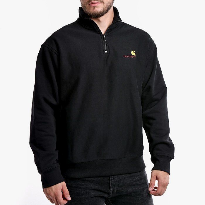 Carhartt Half Zip American Script I027014 BLACK