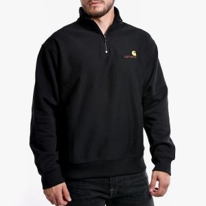 Carhartt Half Zip American Script I027014 BLACK