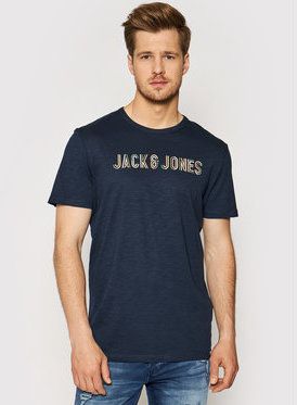 Jack&Jones Tričko Beachs 12191168 Tmavomodrá Regular Fit