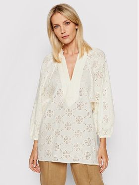 Tory Burch Tunika Logo Lace Ballon Sleeve 84520 Béžová Regular Fit