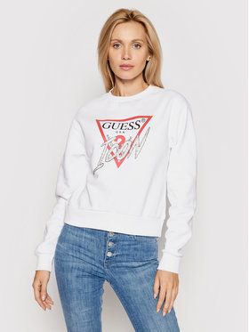 Guess Mikina Icon W1YQ0C K68I0 Biela Regular Fit