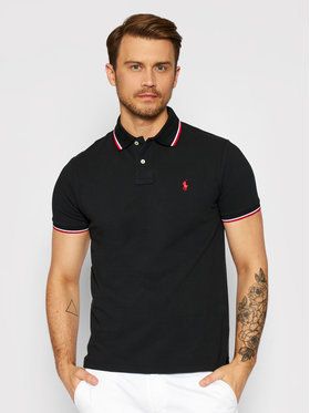 Polo Ralph Lauren Polokošeľa Ssl 710842621001 Čierna Custom Slim Fit