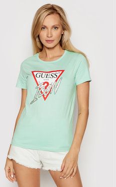 Guess Tričko Icon W1YI0Y I3Z00 Zelená Regular Fit