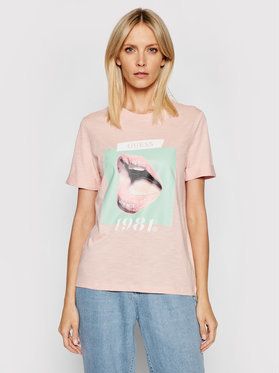 Guess Tričko Odette Tee W1YI0T R8G00 Ružová Regular Fit