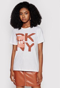 DKNY Tričko P0EBCCNA Biela Regular Fit