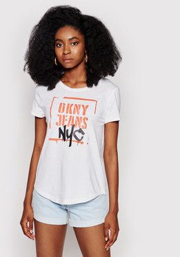 DKNY Tričko E0EZZDFA Biela Regular Fit