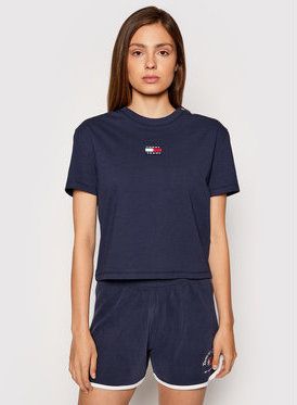 Tommy Jeans Tričko Tjw Tommy Center Badge DW0DW10404 Tmavomodrá Regular Fit