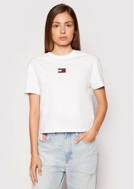 Tommy Jeans Tričko Tjw Center Badge DW0DW10404 Biela Regular Fit