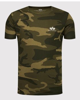 Alpha Industries Tričko Basic T Small Logo Camo 188505C Zelená Regular Fit